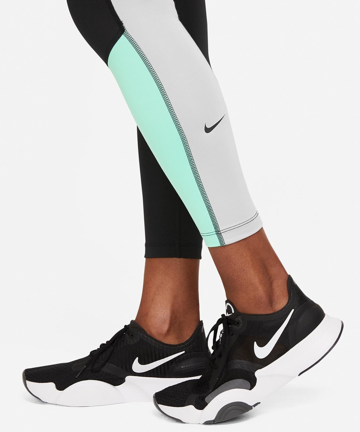 Nike One Women's Black Multi ColorBlock 7/8 Leggings (CZ9198-011) Size S -  NWT