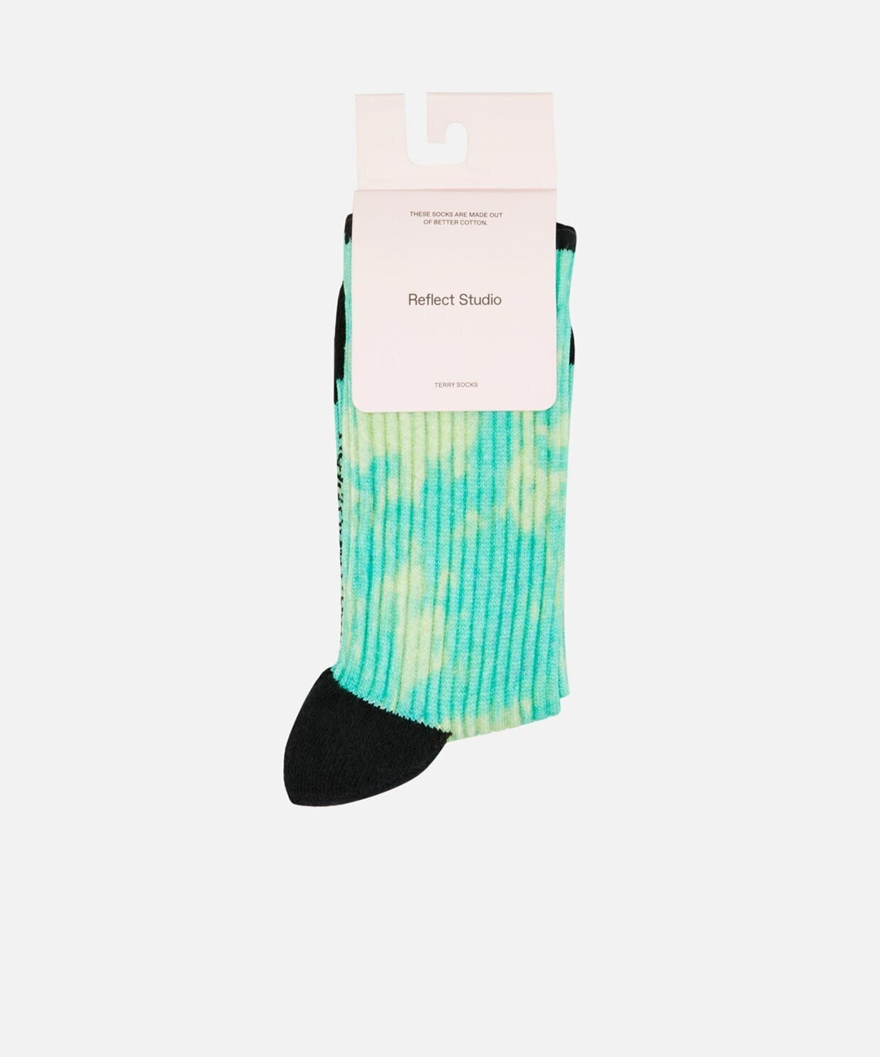 resm Reflect Studio Ribbed Tie Dye Socks Green