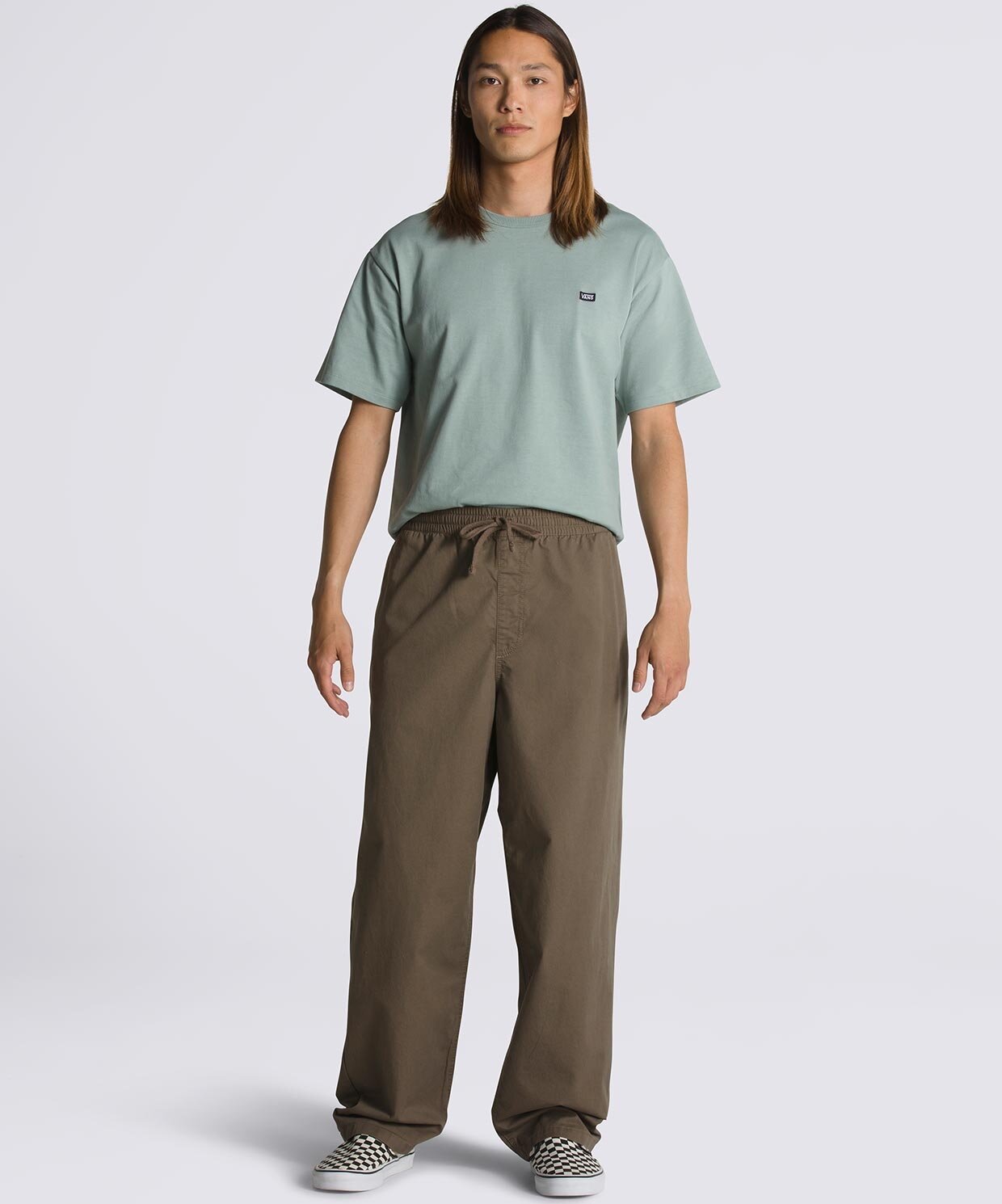 VANS RANGE BAGGY TAPERED ELASTIC WAIST PANT, Khaki Men's Casual Pants