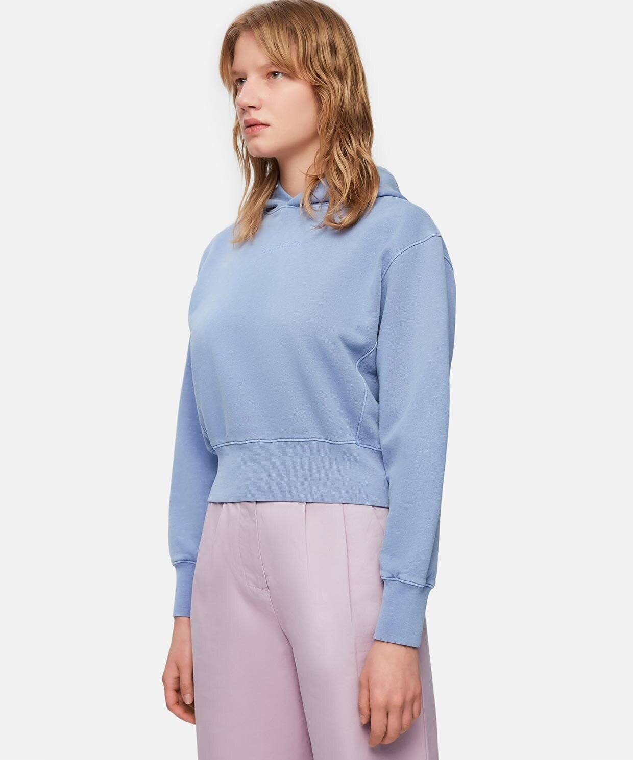 resm Reflect Studio-Logo Embroidered Washed Crop Hoodie