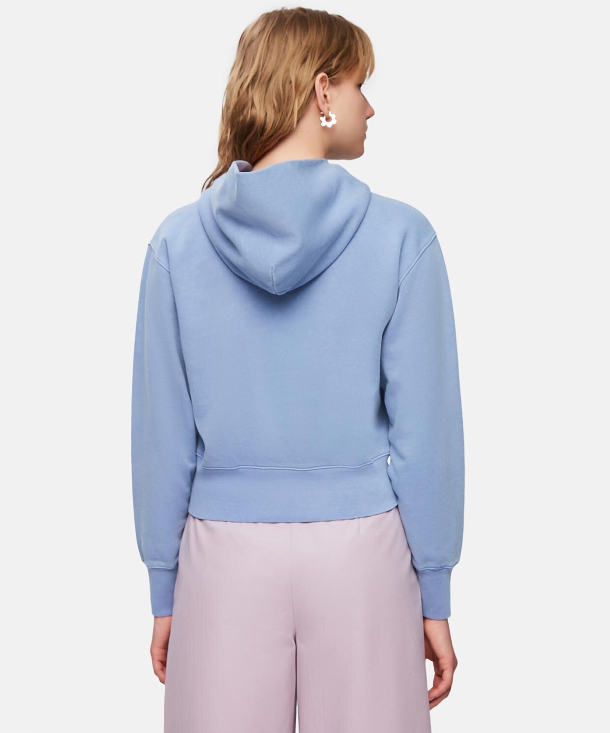 resm Reflect Studio-Logo Embroidered Washed Crop Hoodie