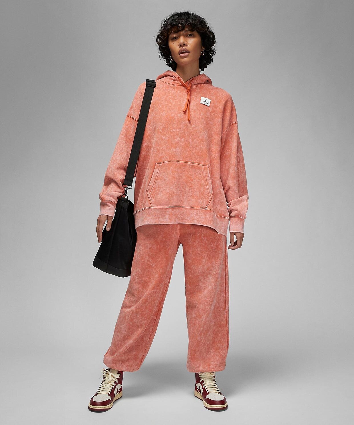 Jordan W J Flt Flc Hoodie Wash KADIN DX0442-812