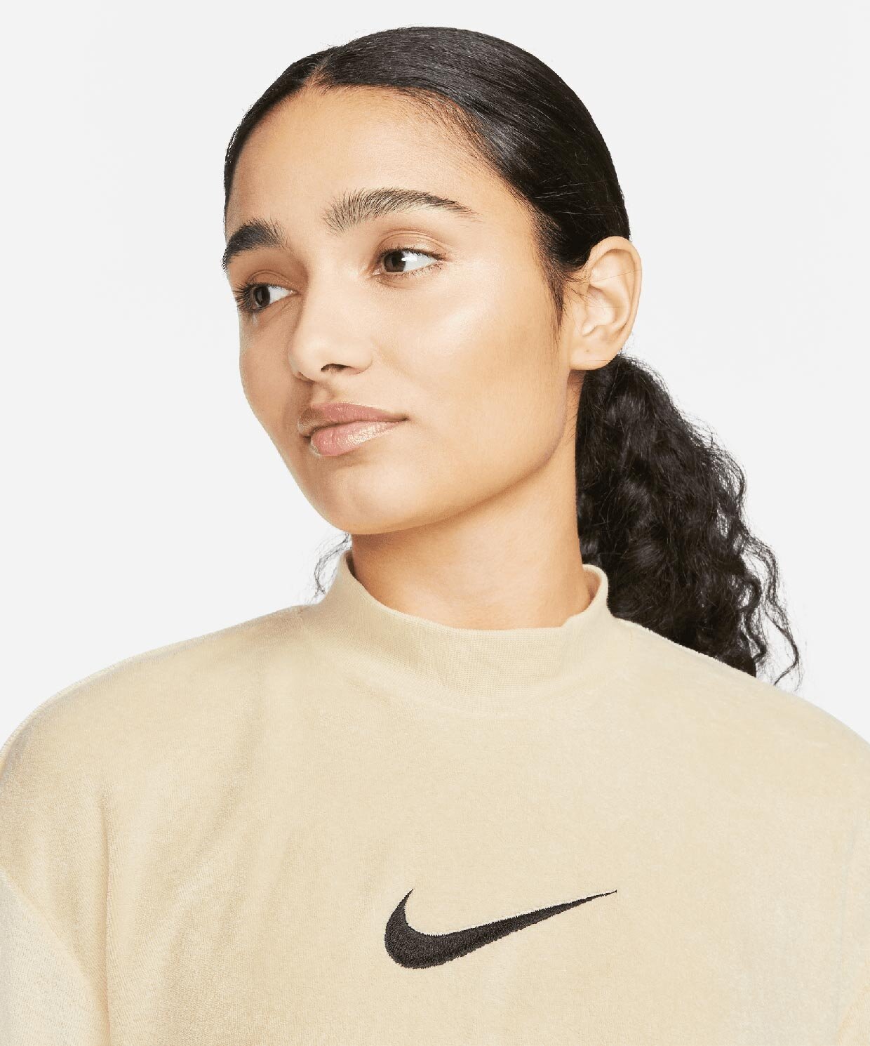 Nike W Nsw Mock Ss Tee Trry Ms