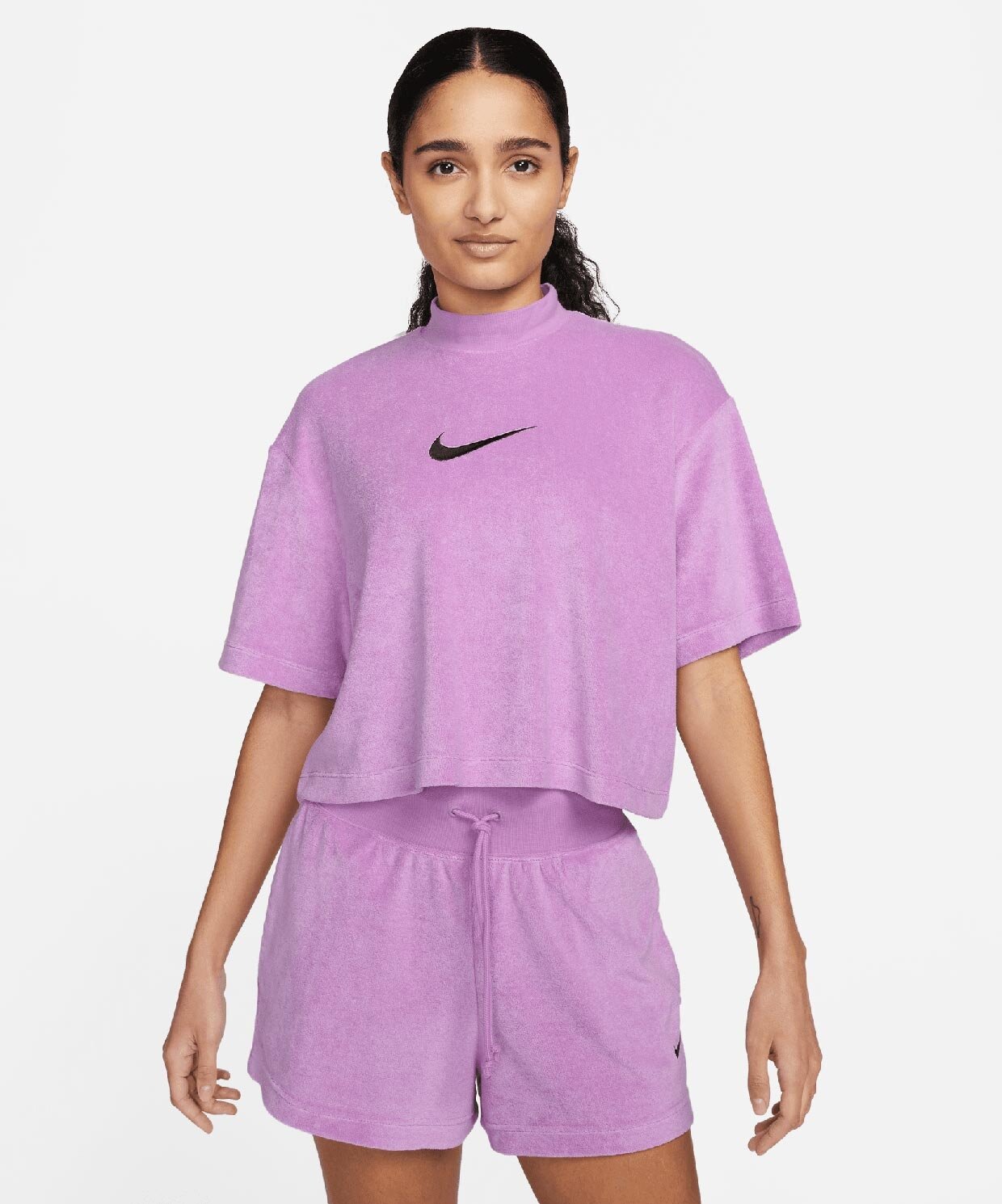Nike W Nsw Mock Ss Tee Trry Ms