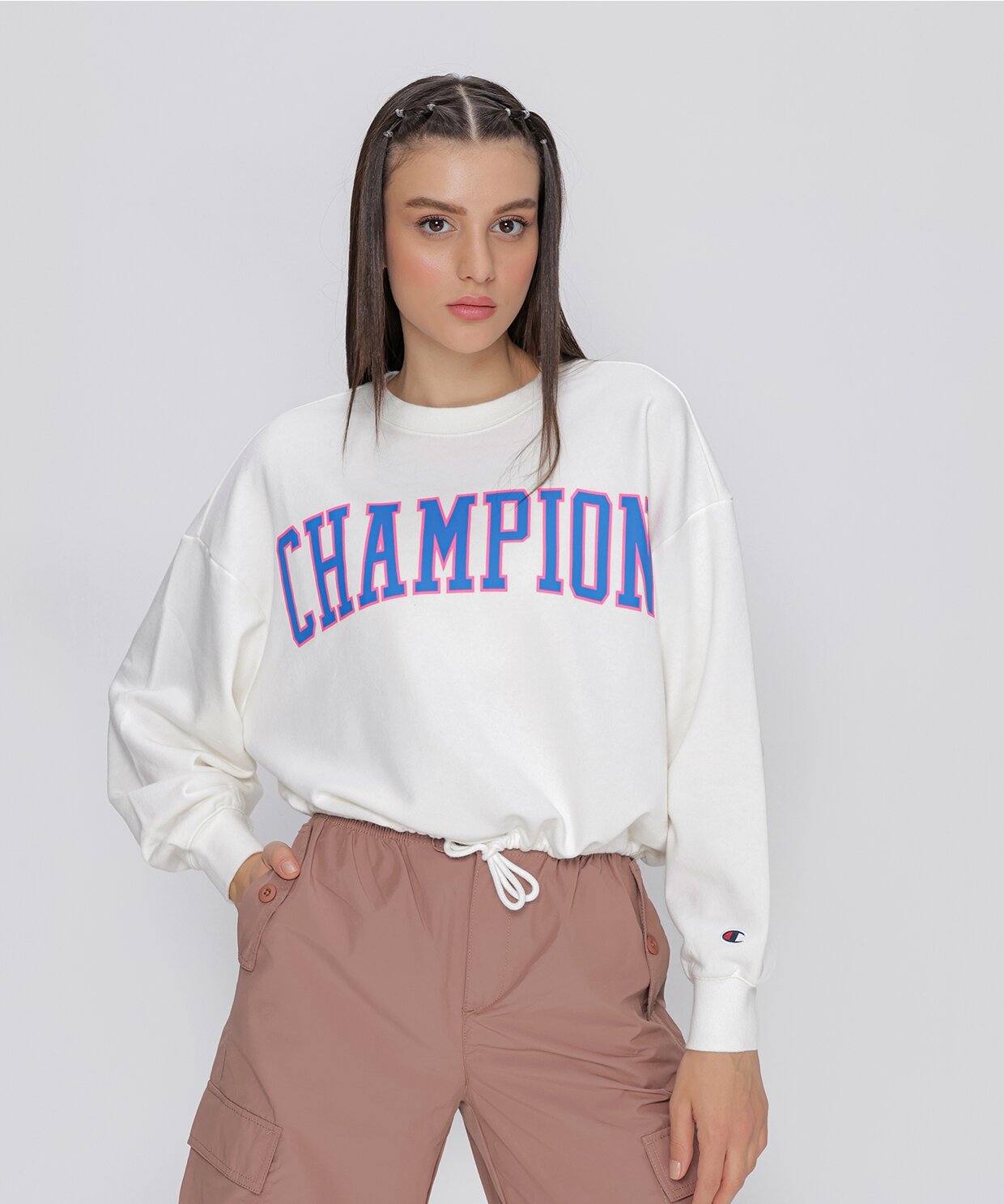 resm Champion Crewneck Croptop Sweatshirt