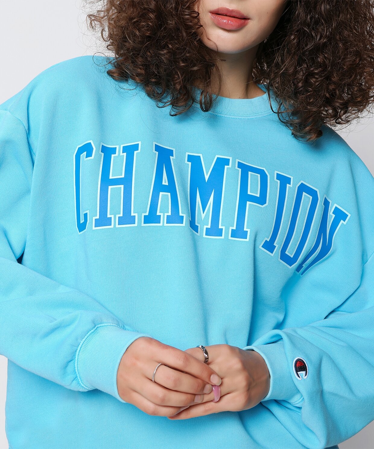 resm Champion Crewneck Croptop Sweatshirt
