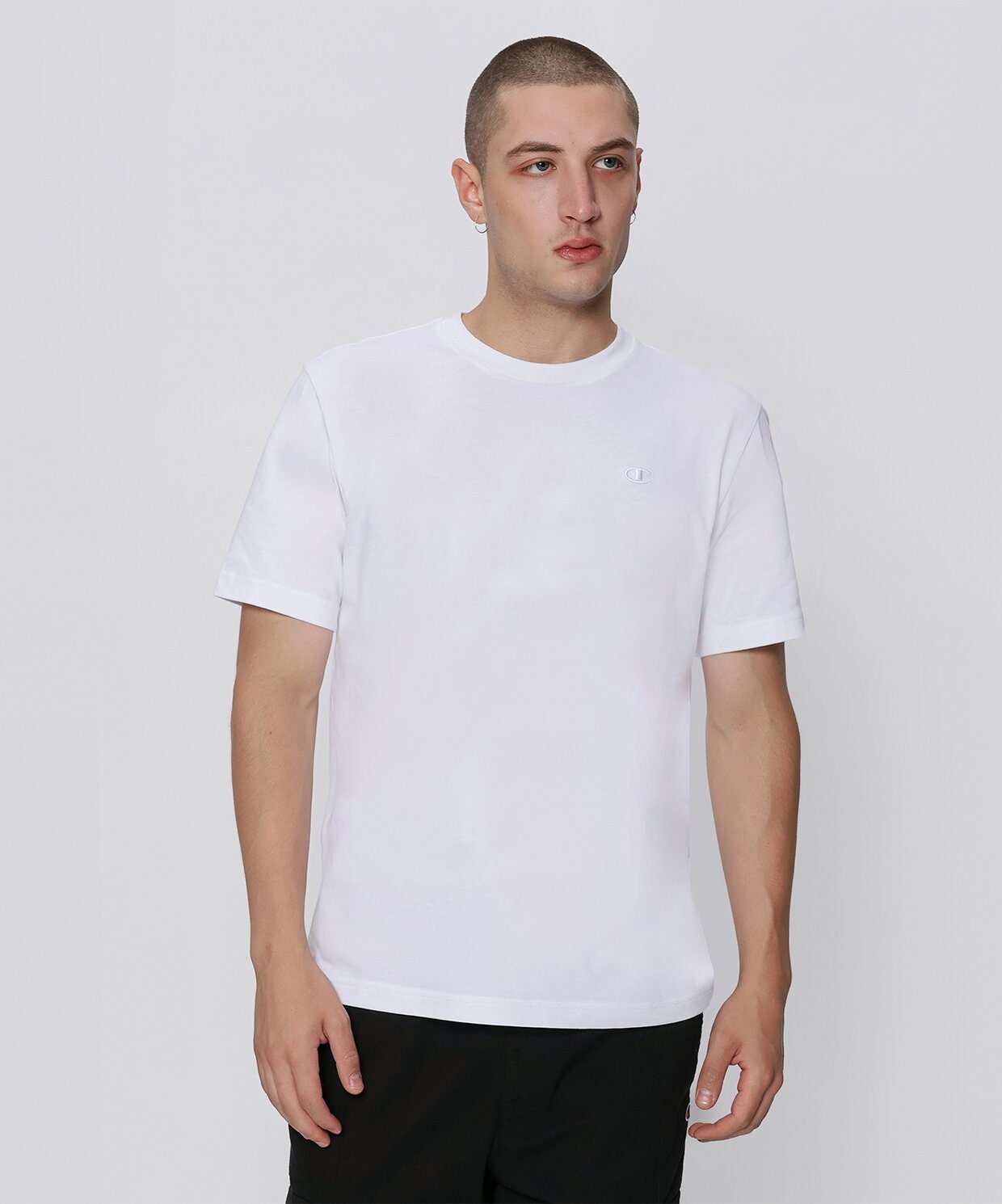 WW001 - Logo Print Short Sleeved Sweatshirt - Shirt White 218477 - Champion  Crewneck Men's T