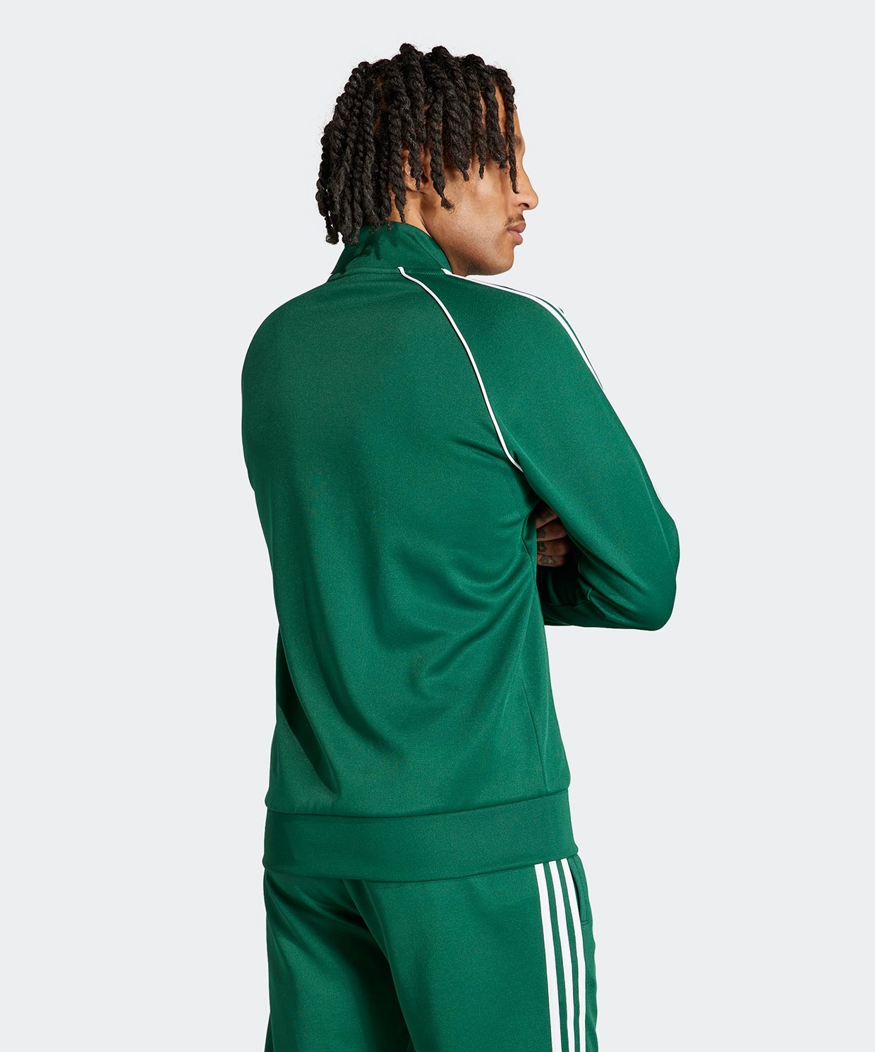 Adidas 3 stripe cheap green tracksuit jacket