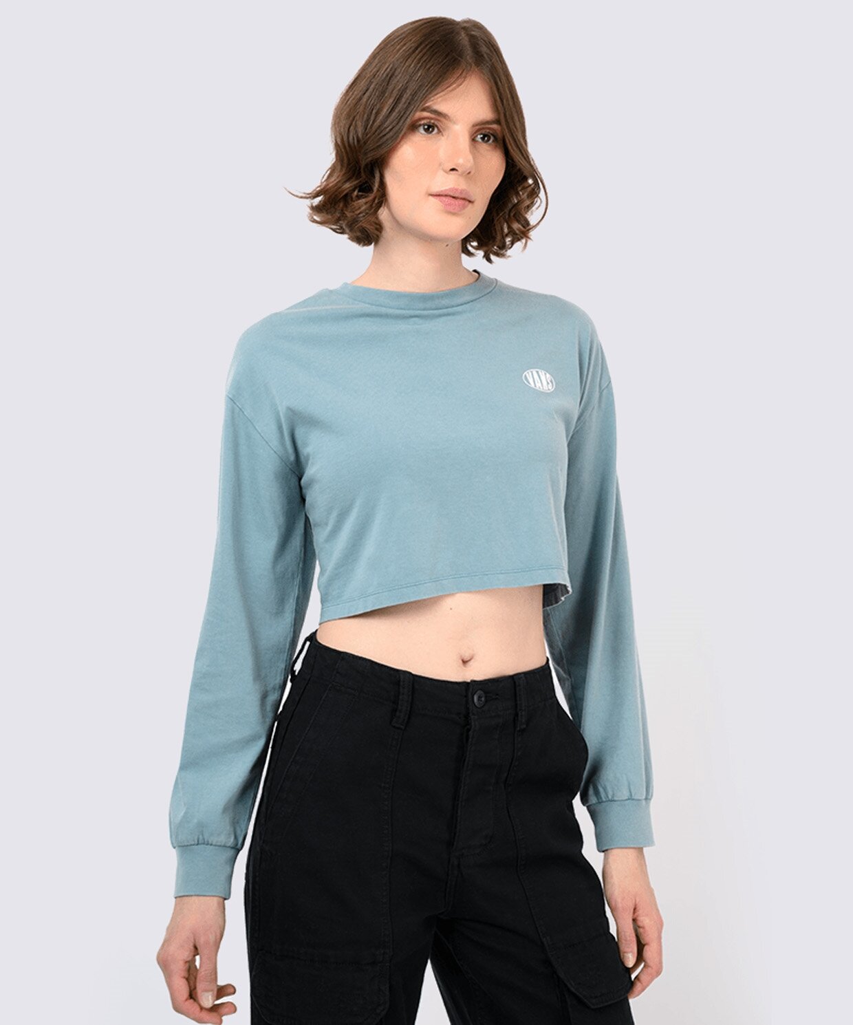 resm Vans Oval Wash Ls Relax Crop