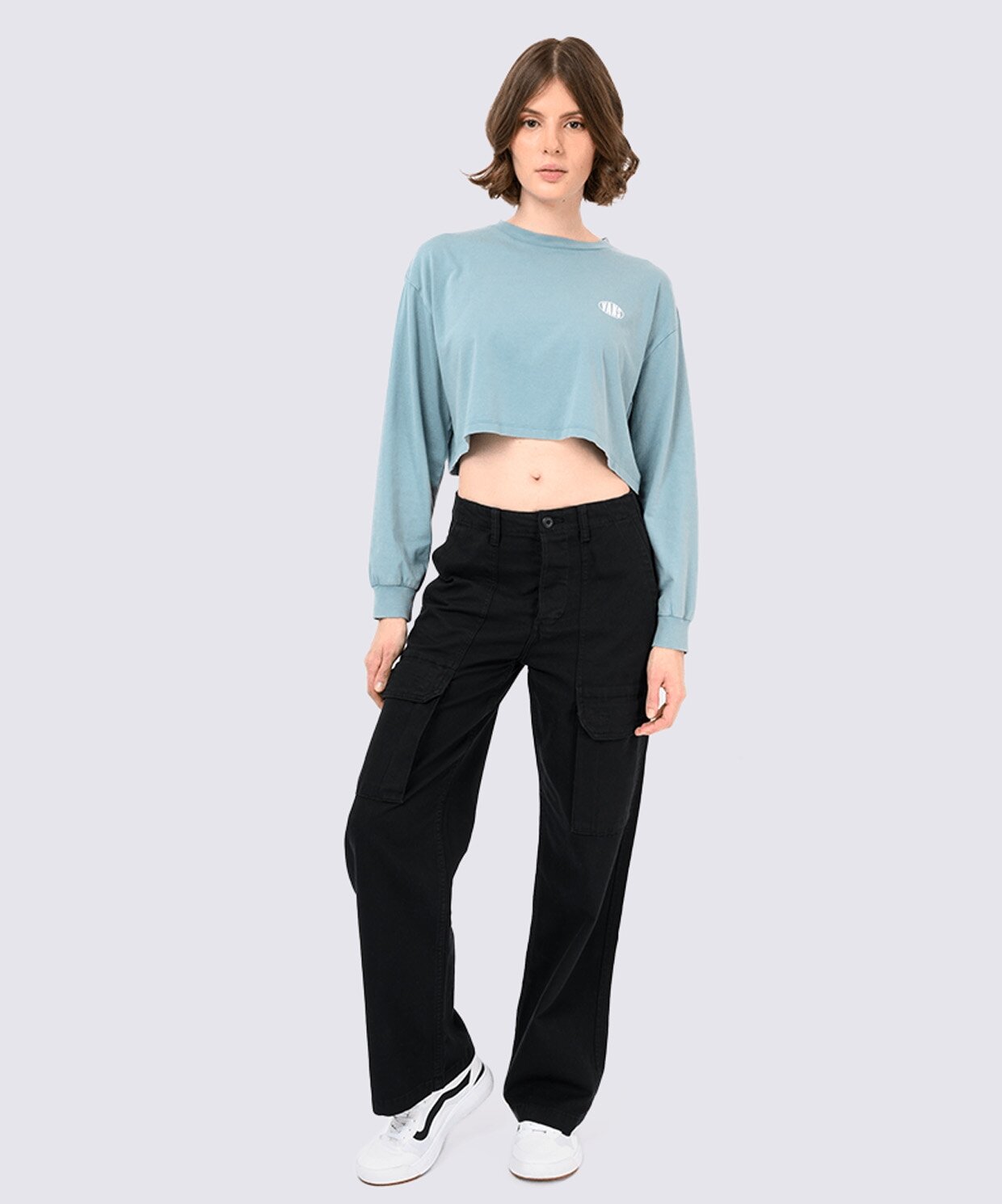 resm Vans Oval Wash Ls Relax Crop