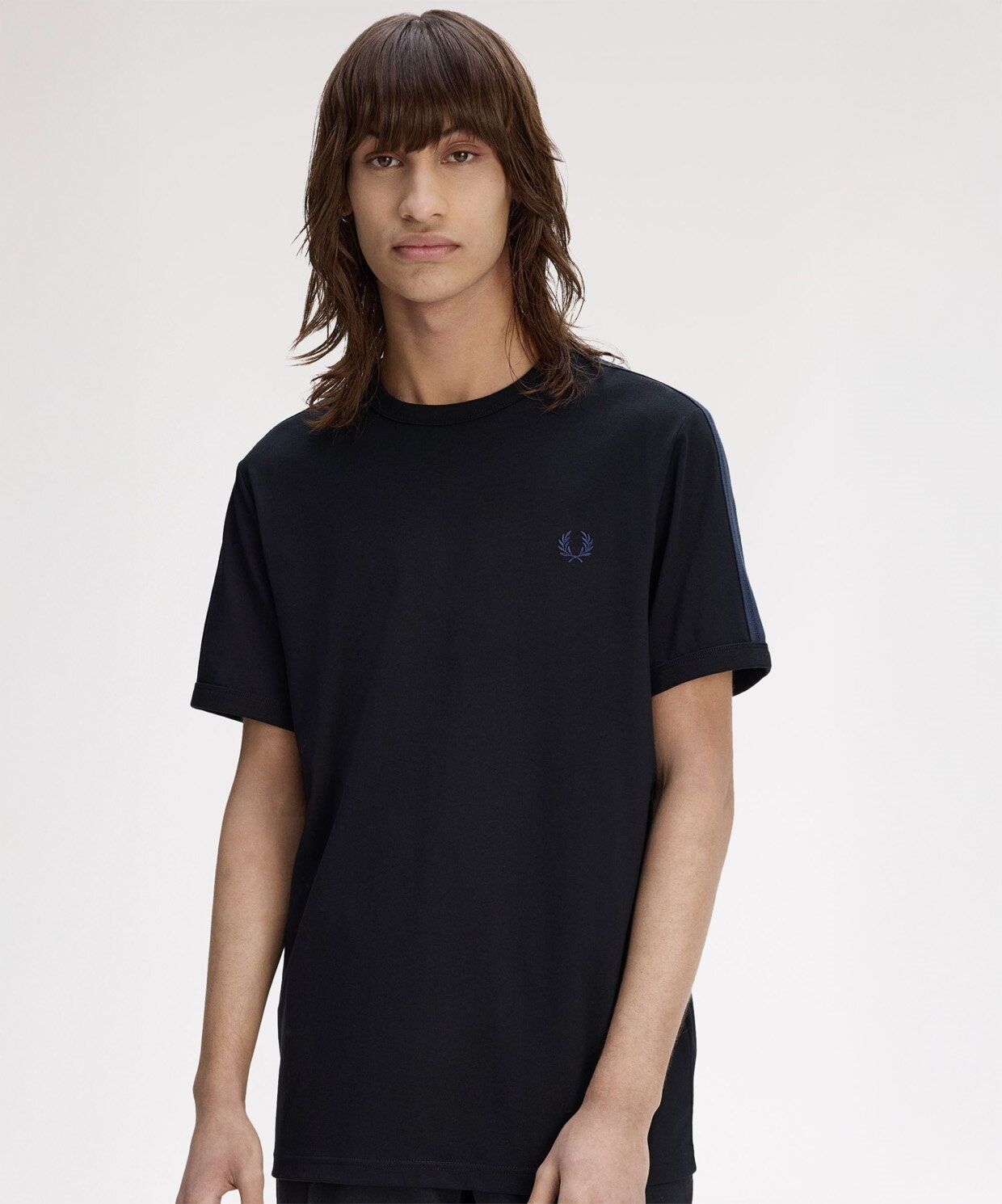 resm Fred Perry Mesh Taped Ringer T-Shirt