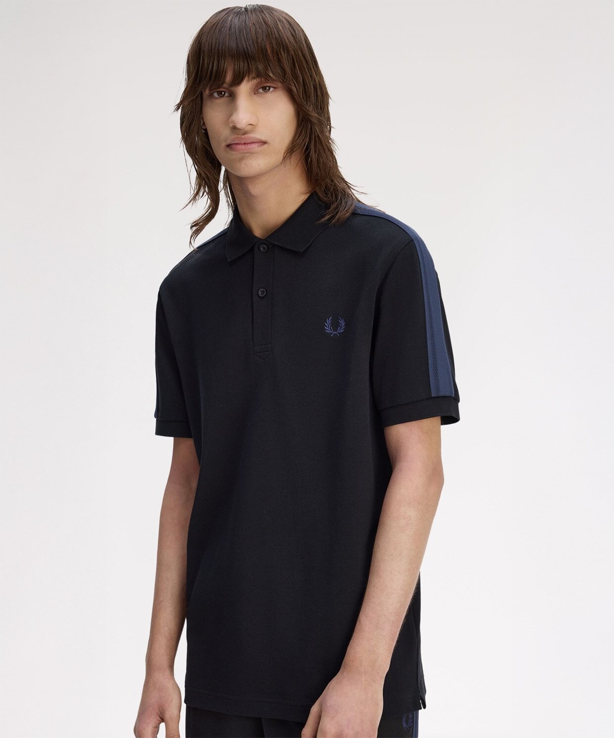 resm Fred Perry Mesh Taped Polo T-Shirt