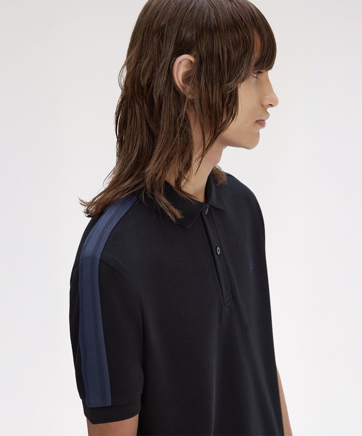 resm Fred Perry Mesh Taped Polo T-Shirt
