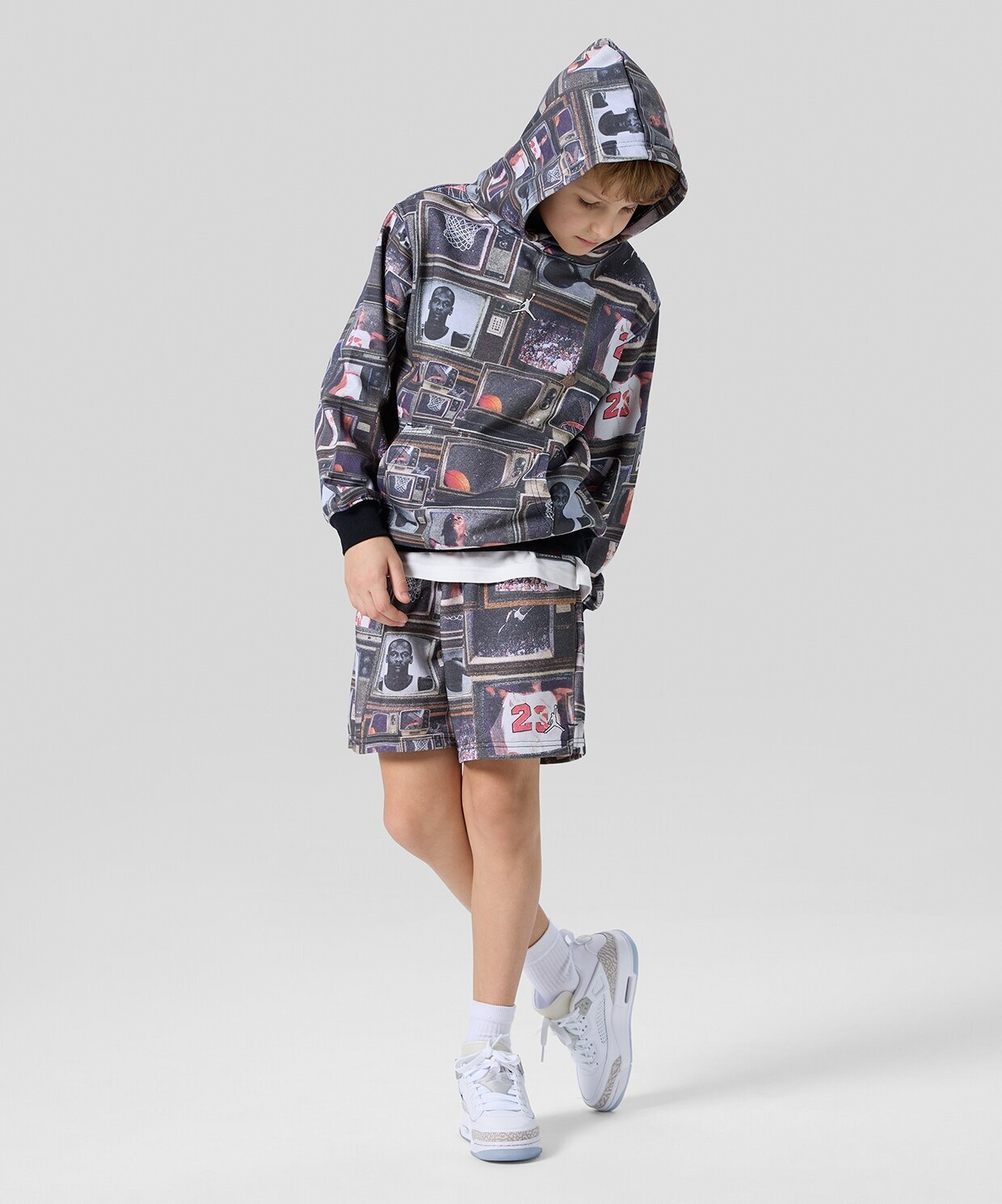 resm Jordan Brooklyn All-Over Print Fleece Shorts