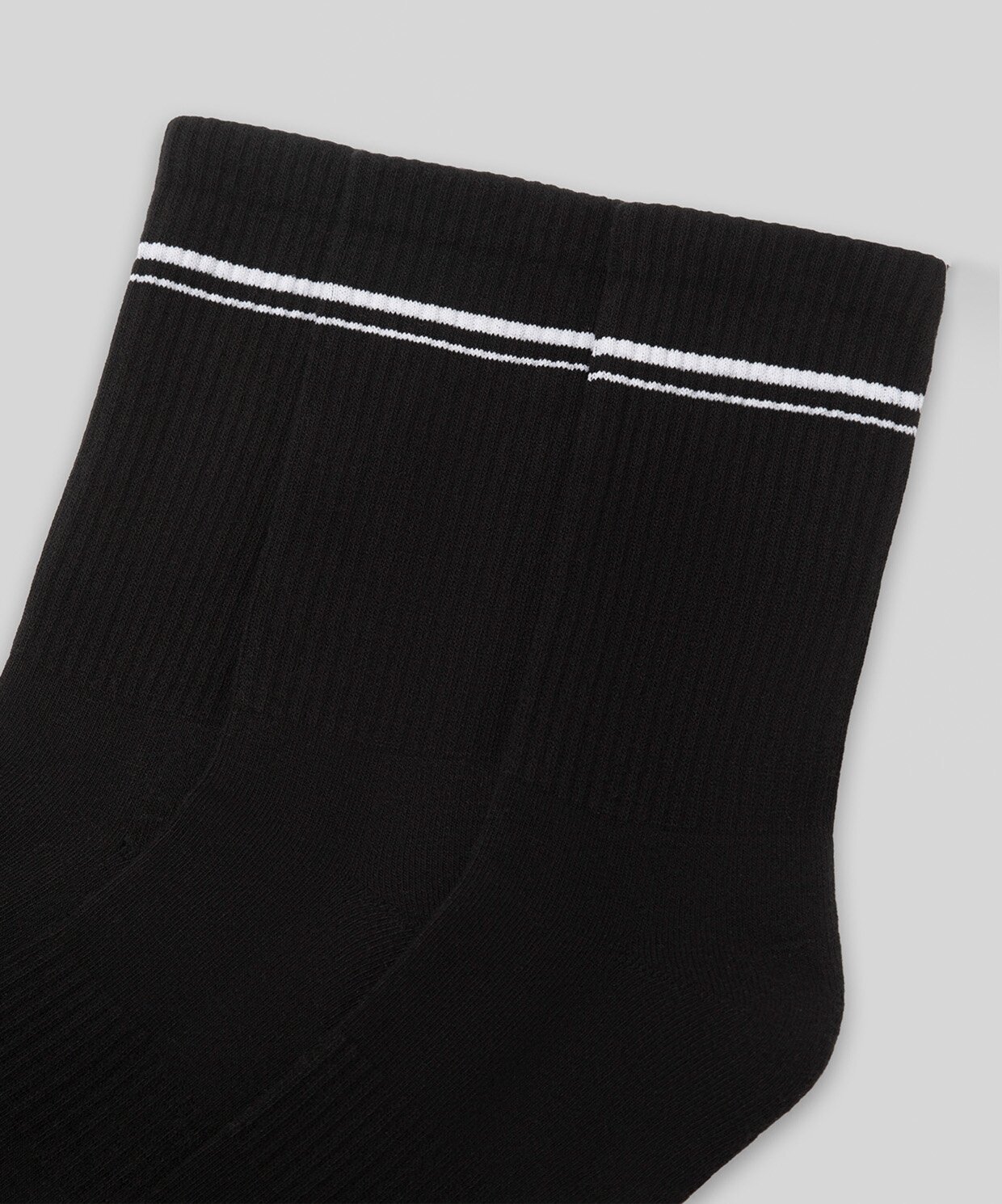 resm Monsieur Chaussette Çizgili Unicolor Havlu Çorap 3lü Paket