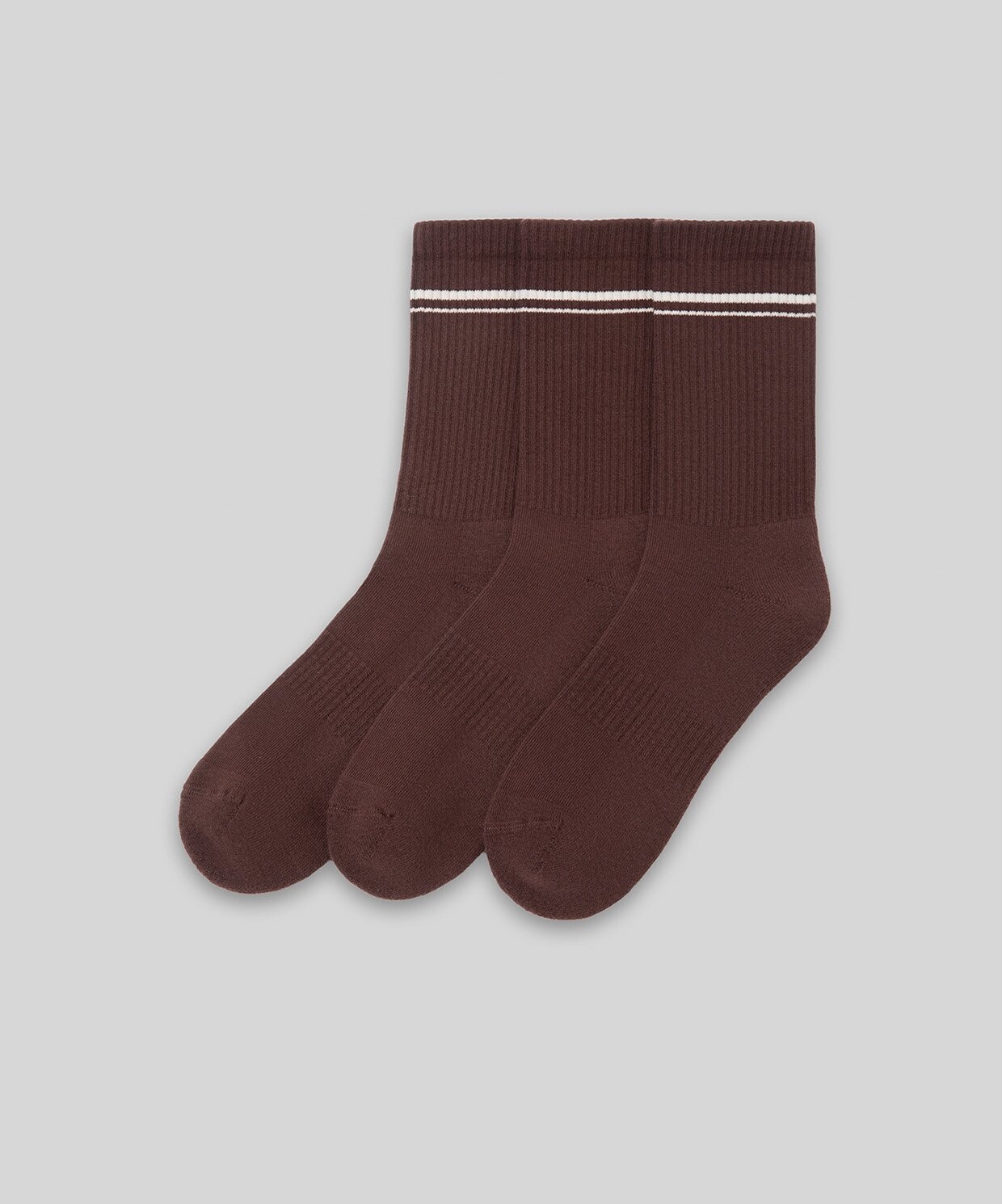 resm Monsieur Chaussette Çizgili Unicolor Havlu Çorap 3lü Paket