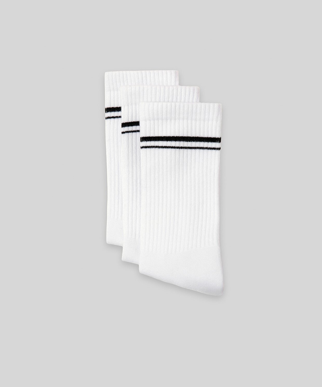 resm Monsieur Chaussette Çizgili Unicolor Havlu Çorap 3 lü Paket