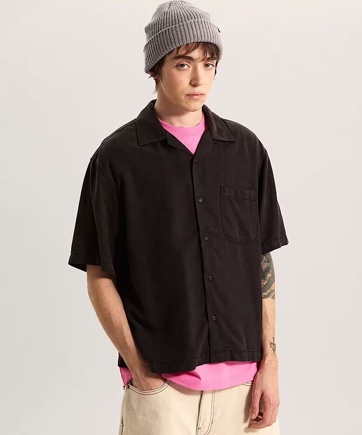 Мужская рубашка Vans Van Doren Tencel Check Camp Ss Shirt