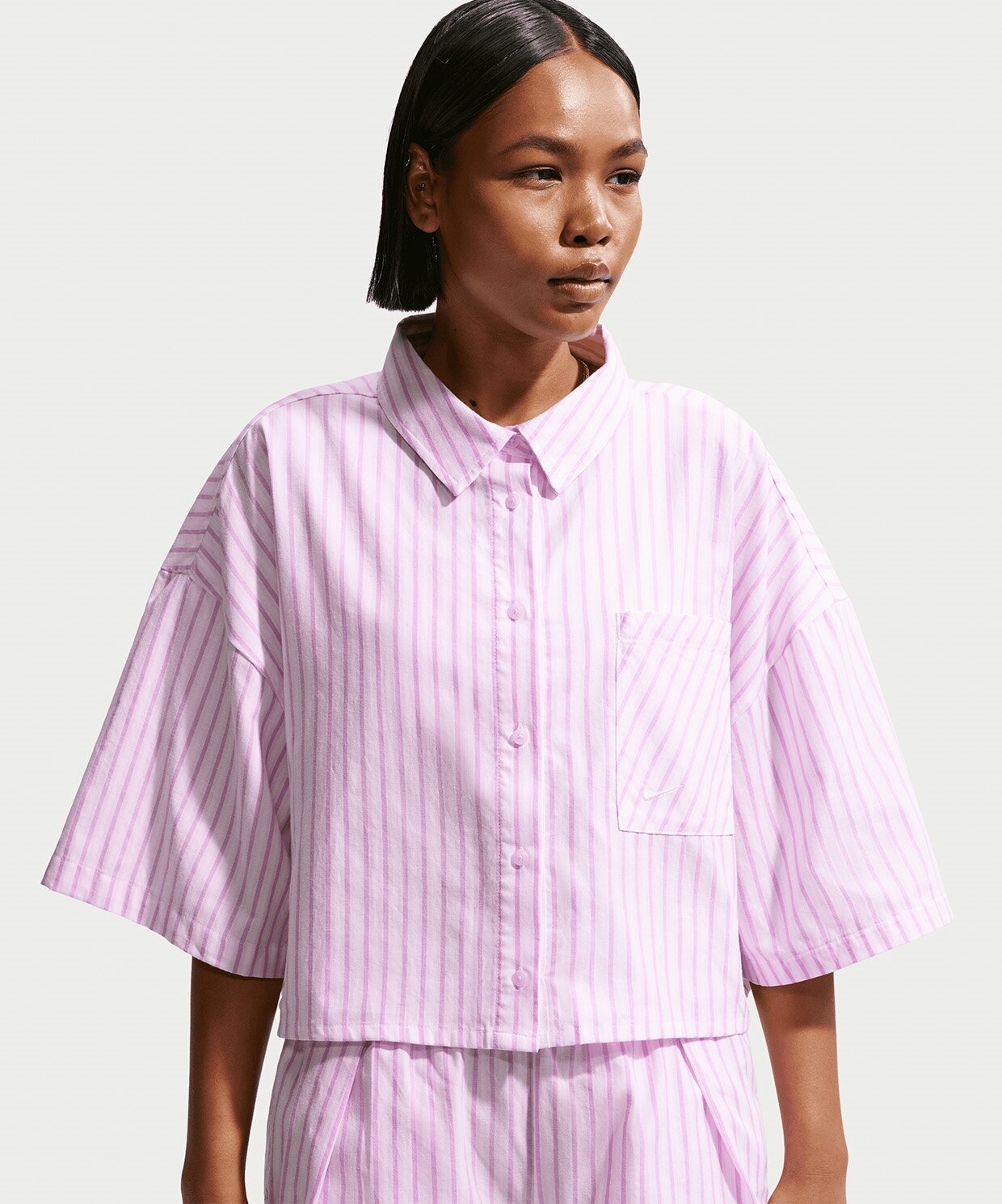 Женская рубашка Nike Sportswear Chill Poplin Oversized Striped Top
