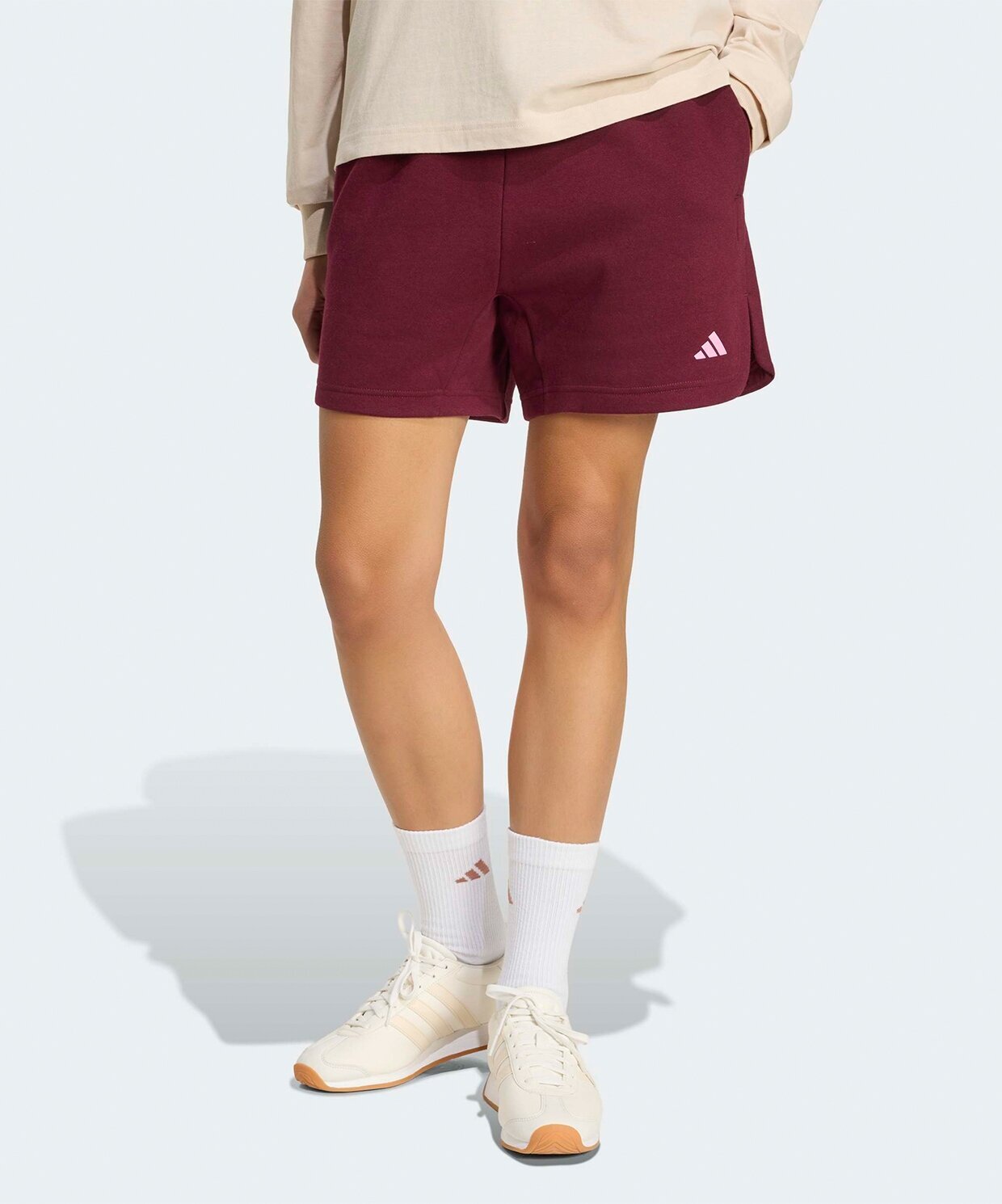resm adidas 3-Stripes Studio Fleece Loose Shorts