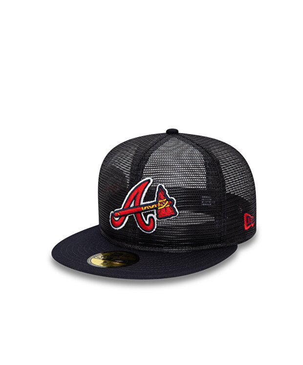 Женская кепка New Era Mlb 59Fifty Mesh Patch Atlbra Nvy