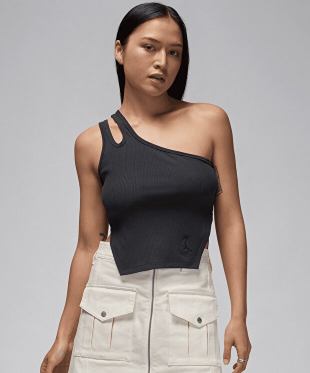 Женские  Jordan Asymmetrical Ribbed Tank