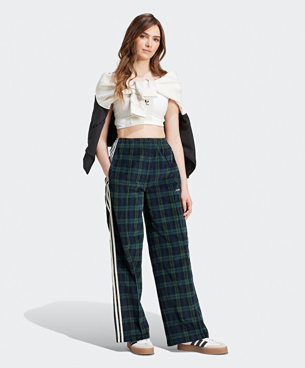 Женские спортивные штаны adidas Corduroy Tartan Wide Leg Trousers