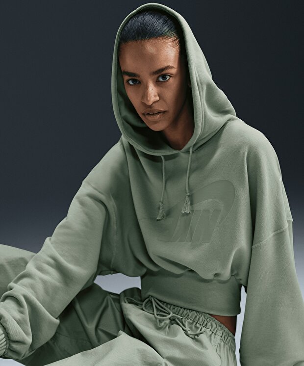 Женский свитшот Nike Sportswear Oversized Cropped French Terry Pullover Hoodie