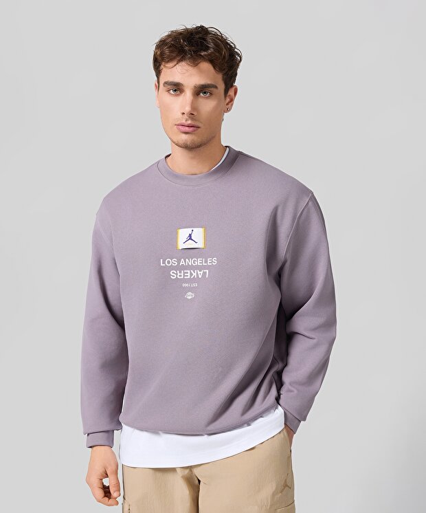 Мужской свитшот Nike Los Angeles Lakers Courtside Fleece Crew-Neck