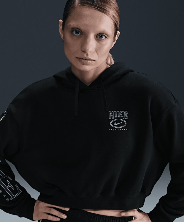 Женский свитшот Nike Sportswear Club Fleece Oversized Graphic Crop Hoodie