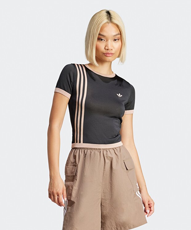 Женская футболка adidas Knitted 3-Stripes Short Tee