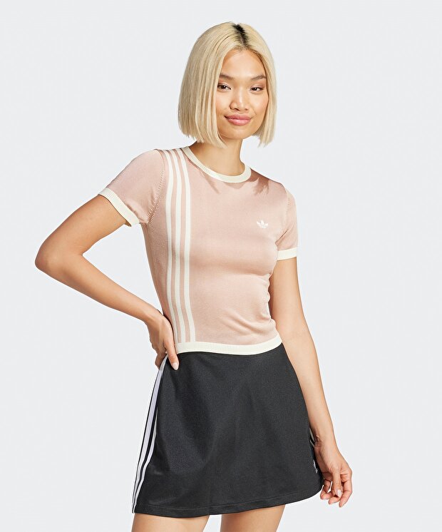 Женская футболка adidas Knitted 3-Stripes Short Tee