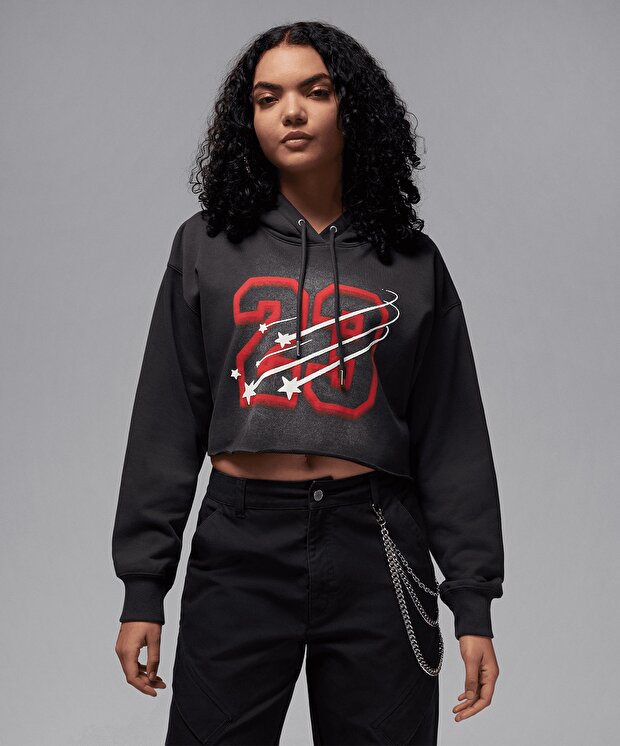 Женский свитшот Jordan Flight Fleece Cropped Satin-Lined Hoodie