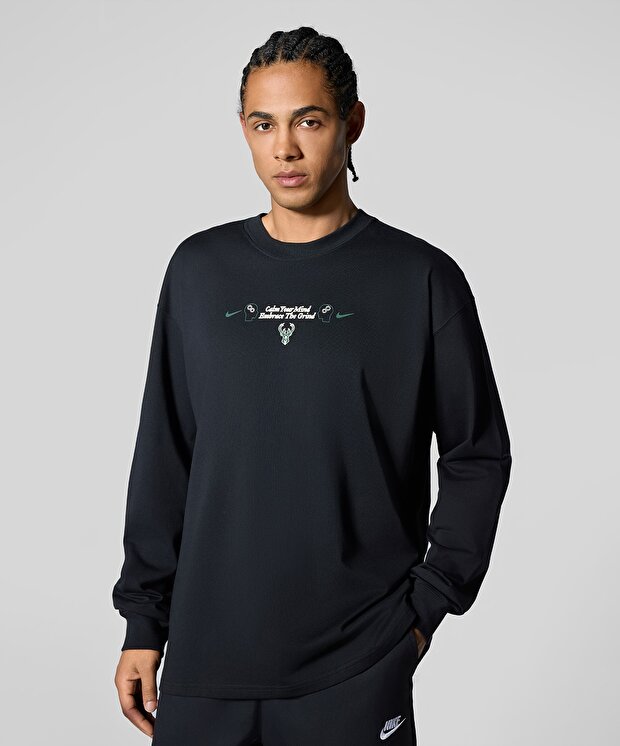 Мужской свитшот Nike Milwaukee Bucks Courtside Long-Sleeve Max90