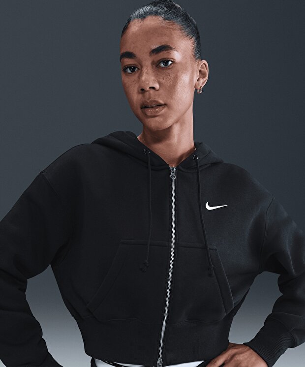 Женский свитшот Nike Sportswear Phoenix Fleece Loose Full-Zip Cropped Hoodie
