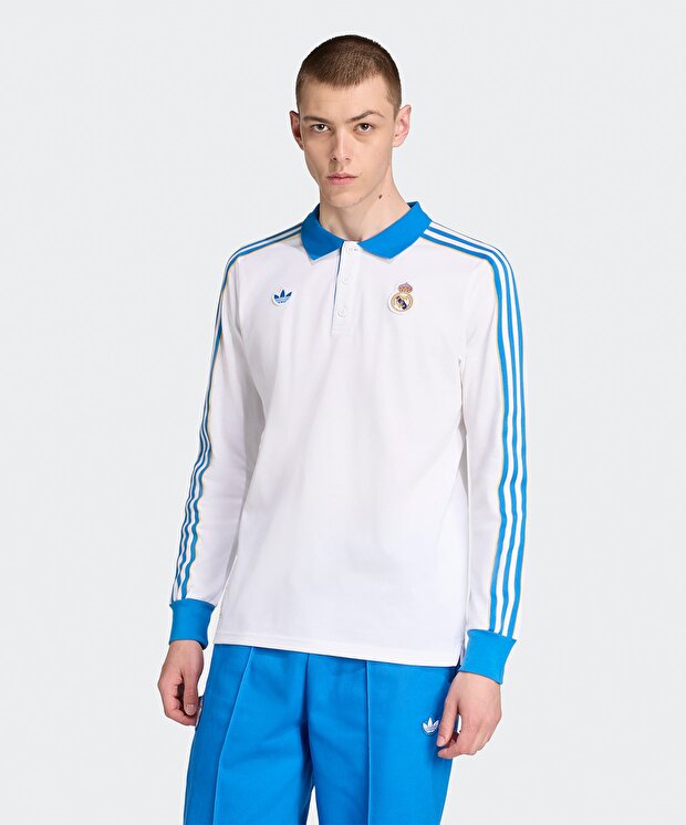 Мужская футболка adidas Real Madrid Terrace Icons Long Sleeve Polo Shirt