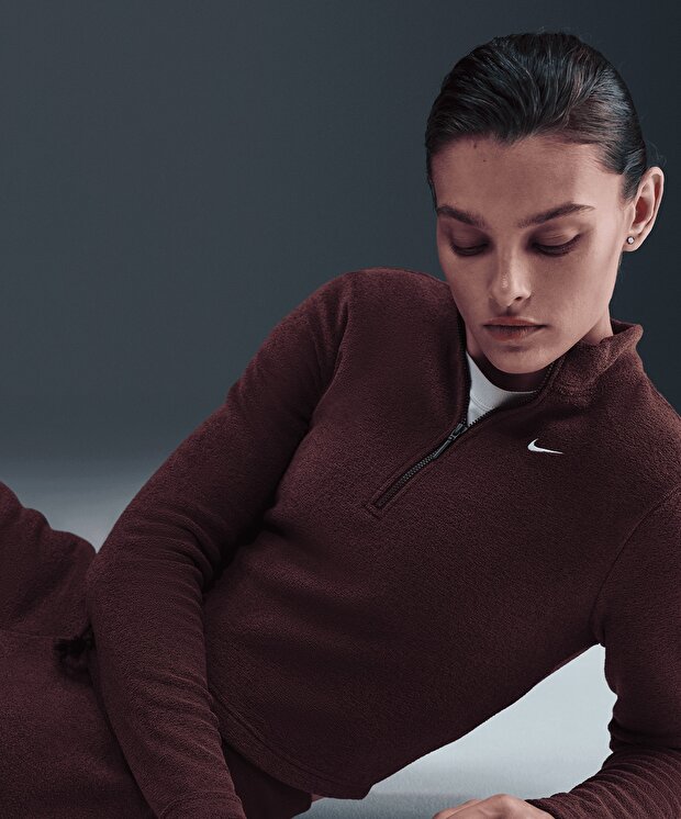 Женский свитшот Nike Sportswear Phoenix Plush Slim Long-Sleeve Cozy Fleece 1/2-Zip Top