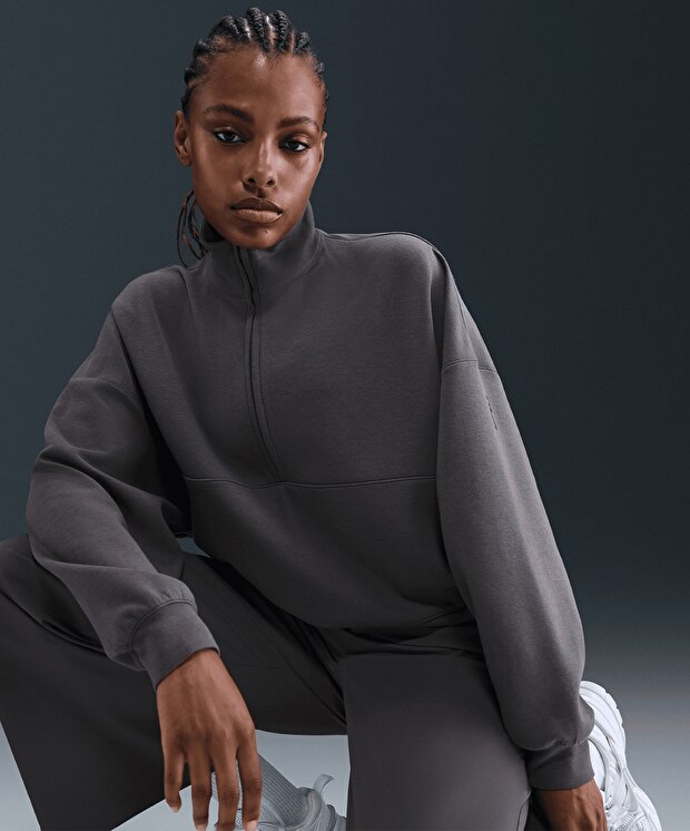 Женский свитшот Nike 24.7 ImpossiblySoft Dri-FIT Oversized 1/2-Zip Top