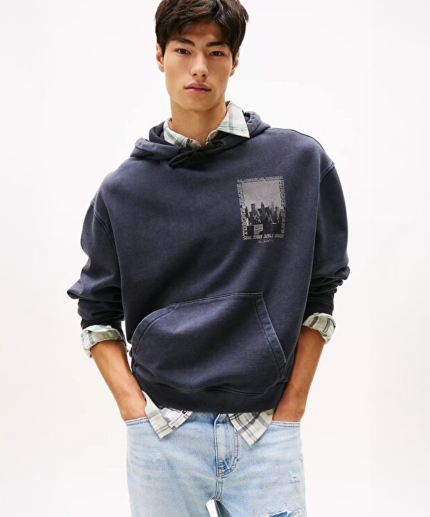 Мужской свитшот Tommy Hilfiger 90S Wshd Photo City Hood Ext