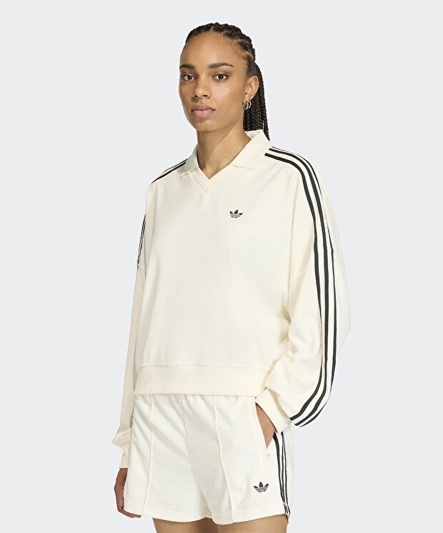 Женский свитшот adidas Terry Towel V Neck Long Sleeves Polo Shirt